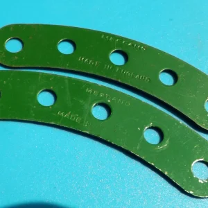 Two Meccano Curved Strips, part 90, available in various finishes.