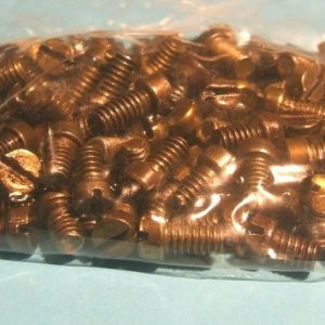 One hundred Meccano brass plated bolts, part 37b