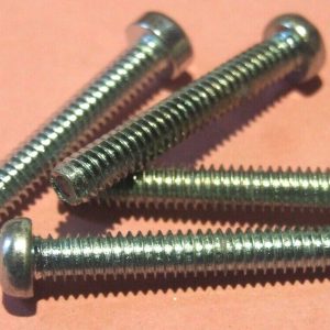 Four Meccano zinc one inch allen bolts, part 111e