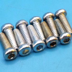Ten Meccano bolts, part 111A, (1/2 inch) - available in various finishes.