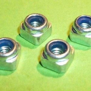 Four Meccano self locking square nuts, part 37h