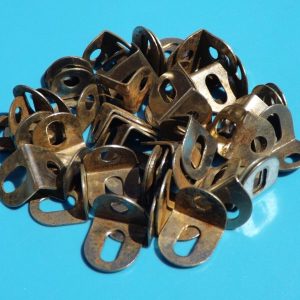 Fifty used Meccano Nickel Angle Brackets, part 12, bulk pack
