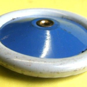 Meccano tinplate Road Wheel, part 187, grey/blue