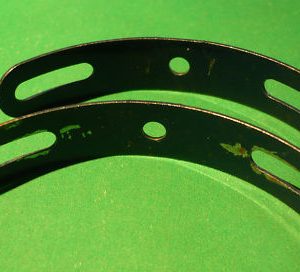 Two dark blue Meccano Formed Slotted Strips, part 215