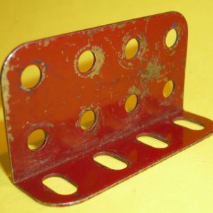 Meccano red Girder Bracket, part 161, some general paint loss