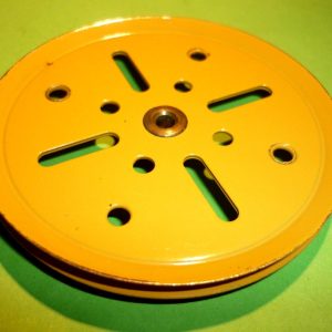 Meccano part 19b, yellow Pulley,  3 inches diameter