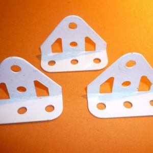 Three Meccano white trunnions, part 126