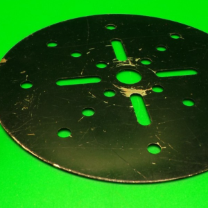 Meccano Circular Plate, part 146a.  Black, light loss (Q)