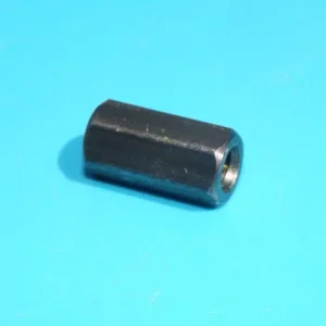 Meccano compatible Screwed Rod Connector. (Hexagonal, Black - 0.5 Inch)