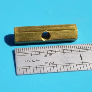 Meccano compatible Screwed Rod Connector. Hexagonal - 1 Inch (Dual Thread)
