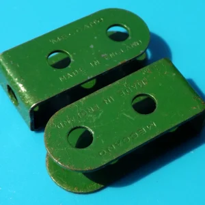 Two Meccano Single Bent Strips, part 102, available in various finishes.