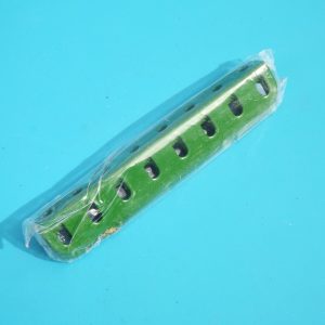 Four green Meccano compatible Angle Girders, 4 inch.