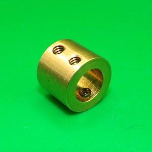 Meccano compatible large axle (9.5mm dia ) short brass coupling