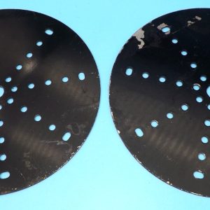 Two Meccano large black circular plates,  part 146
