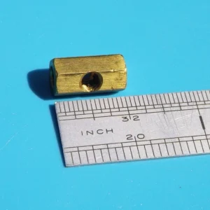 Meccano compatible Screwed Rod Connector. Hexagonal - 0.5 Inch (Dual Thread)