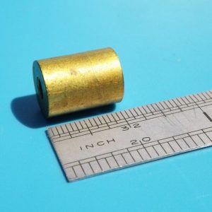 Meccano compatible half inch brass threaded spacer.