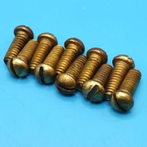 Ten Meccano bolts, part 111c, (3/8 inch) - available in various finishes.