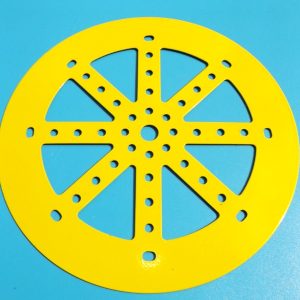 Meccano compatible 160mm yellow circular plate / un-pressed Pulley Half Disk.