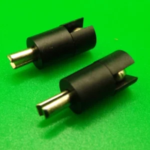 Two Meccano miniature split pin plugs, Black.