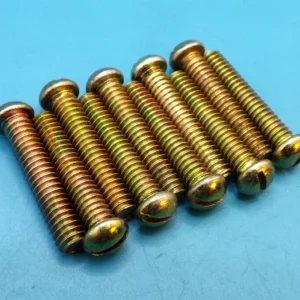 Ten Meccano bolts, part 111, (3/4 inch) - available in various finishes.