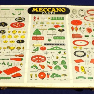 A scarce original 1950's Meccano dealers cabinet, with parts card.