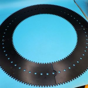 A set of four Meccano compatible M.W. large toothed Quadrants, part 167a.