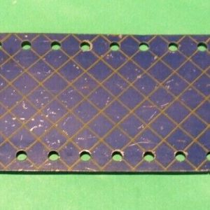 Meccano 1930's blue/gold Strip Plate,12.5 inch, part 197, square corners
