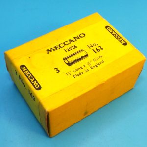 Meccano sealed yellow trade box of three sleeve pieces, part 163.