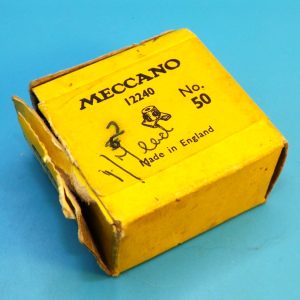 Meccano yellow trade box of six Slide Pieces, part 50.