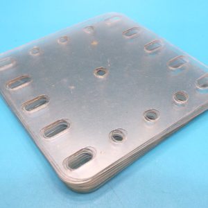 Ten Meccano transparent plastic Plates, 5 x 5 hole, part 193a, bulk pack