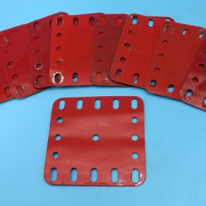 Ten Meccano slotted 2.5 x 2.5 inch Flexible Plate, part 190, bulk pack