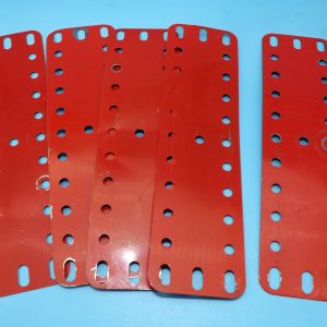 Five Meccano slotted 5.5 x 1.5 Flexible Plate, part 189, bulk pack