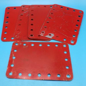 Five Meccano 3.5 x 2.5 inch Flexible Plate, part 190a, bulk pack