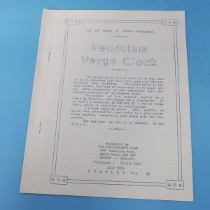 The GMM Series of Modern Supermodels SML 55 Pendulum Verge Clock