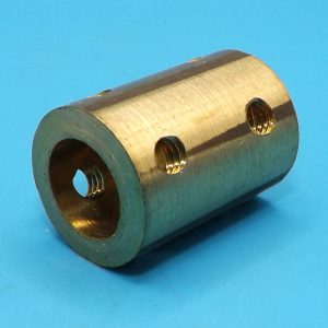 Meccano compatible custom-made large axle brass reducing coupling (9.5 mm to 7.5mm)
