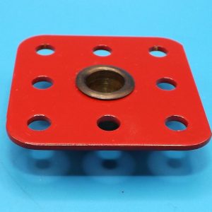 Meccano compatible large axle bearing plate (7.5 mm internal dia.), boss 10mm deep