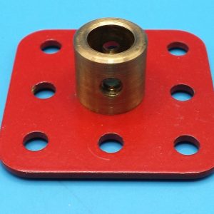 Meccano compatible large axle bearing plate (7.5 mm internal dia.), boss 12 mm deep