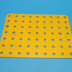 Meccano compatible yellow flat plate, 7 x 9 hole