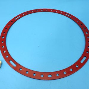 Meccano Circular Strip, part 145, repainted mid red. (Z)