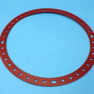 Meccano obsolete early original 7 inch Circular Strip, part 145, resprayed red (Y)