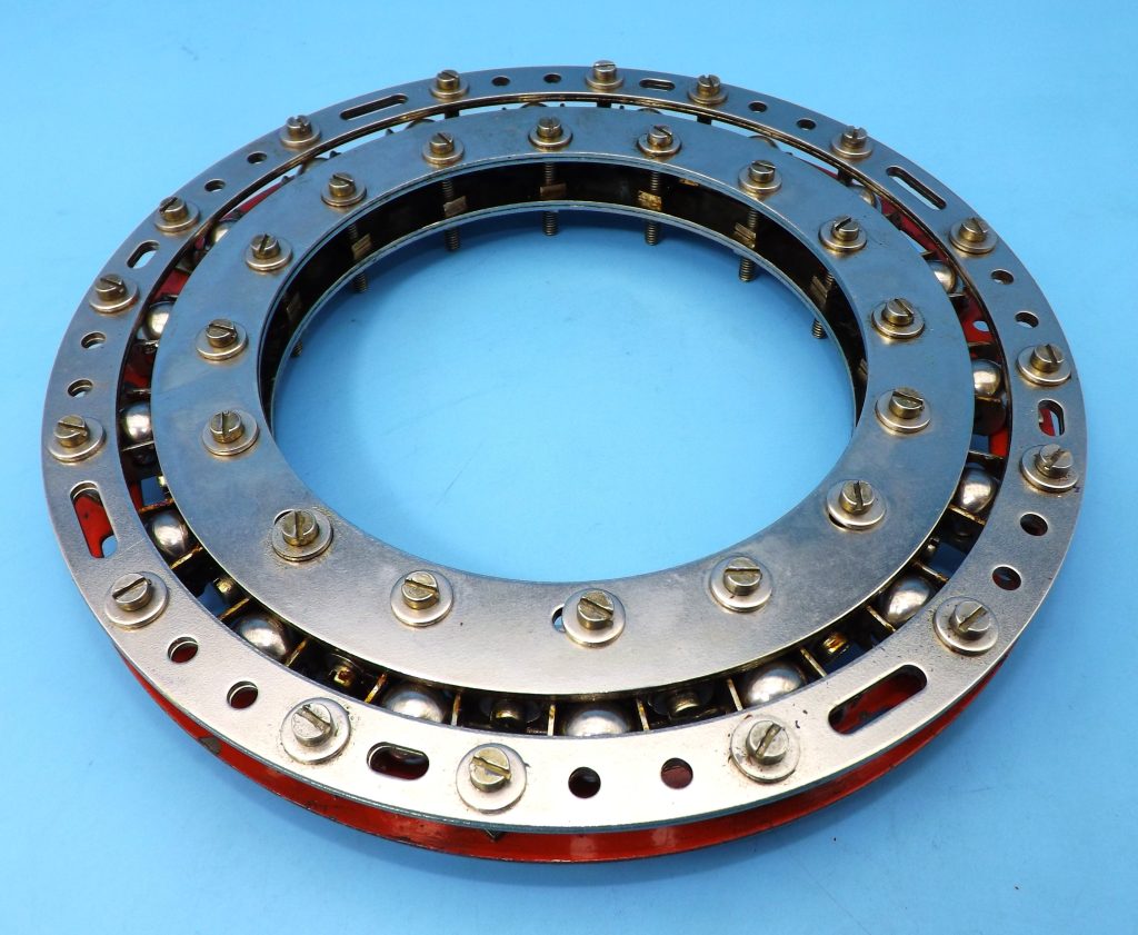 Meccano constructed ball bearing race, 7.5 inch diameter, excellent