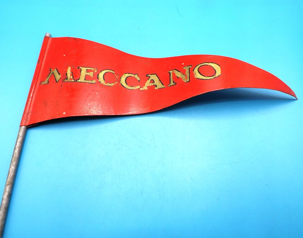 Meccano original large tinplate sign / pennant / flag, 7.5 inches