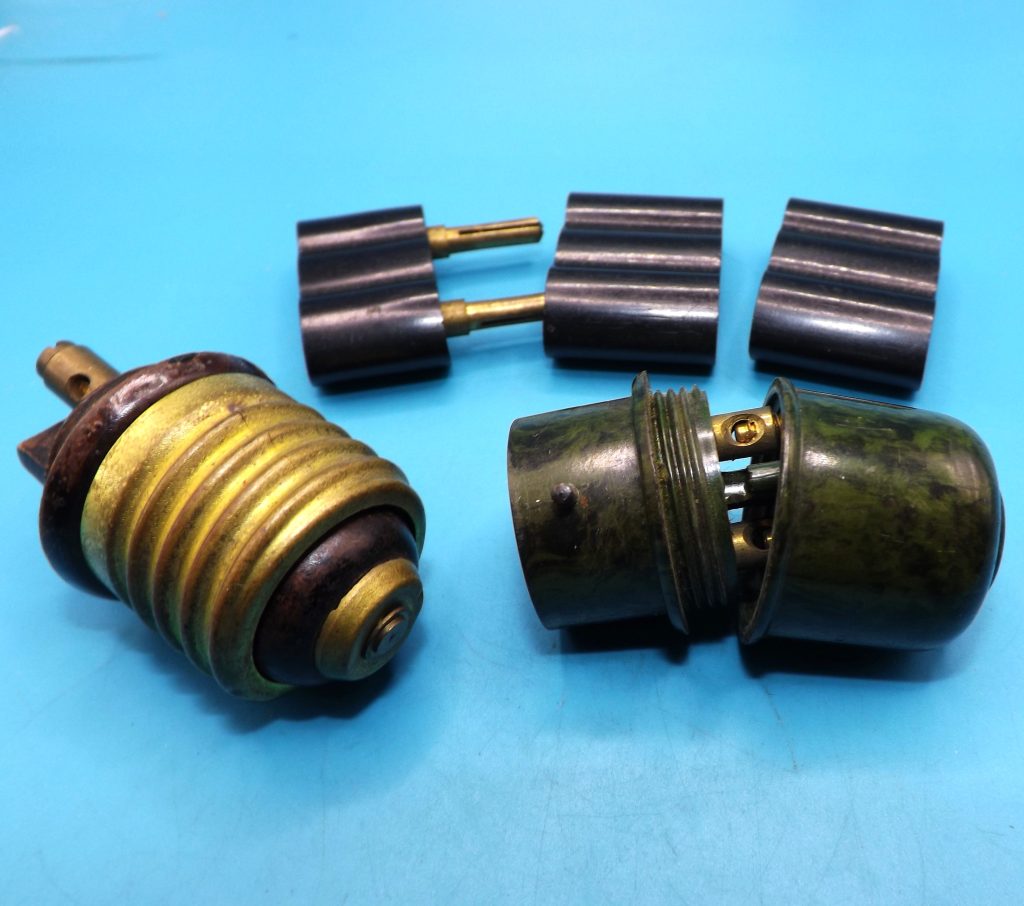 Early (antique) Bakelite electrical fittings.