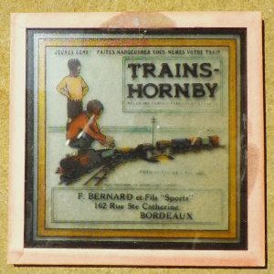 Meccano Hornby vintage advertising glass slide, French