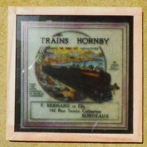 Meccano Hornby vintage advertising glass slide, French